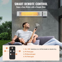 1500W Infrared Outdoor Heater, IP65 Waterproof Carbon Heater with Remote & 3 Speeds for Patio, Porch, or Garage