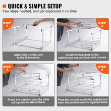 20W×21D×15H inches Heavy Duty Slide Out Pantry Shelves Steel Roll Out Drawers Sliding for Kitchen LX-C9276