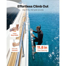 5-Step Retractable Dock Ladder 67–79" Adjustable Aluminum Pontoon Boat Swim Ladder 350 lb Capacity