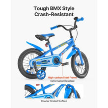 Kids 14" BMX Style Bike with Training Wheels – Easy-Assemble Bicycle for Boys & Girls (Rider Height 2.95–3.77 ft)