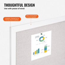 48"x36" White Cork Board with Linen Surface – Stylish Wall-Mounted Bulletin Board for Home School Office