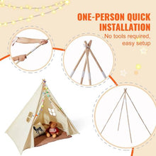 1-5 Years Old Kids Teepee Tent with Windows for Kids