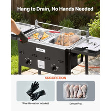 Dual-Tank Propane Deep Fryer 8 Qt x 2 Stainless Steel Fryer with Dual Baskets & Heat Control