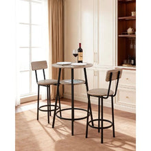 23.5 In Bar Table Set with Two Stools for Office Desk Breakfast Corner (Light Gray Black)