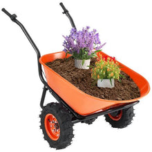 Electric Wheelbarrow 500W – 573 lbs Capacity 7 Cu Ft Garden Dump Cart (2-Wheel)