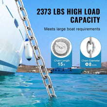 Windlass Anchor Rode & Chain Kit 5/16" x 15' Chain + 1/2" x 200' Nylon Rope 2373 lbs WLL Galvanized Boat Anchor Line