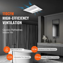 1500W Bathroom Exhaust Fan 110 CFM Ventilation 1.5 Sones Low Noise Energy-Saving Ceiling Fan for Various Ceilings