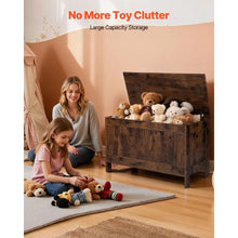 Kids Wooden Storage Bench with Safety Hinge (Brown)
