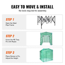 8.7 x 6 x 7.6' Ft High Strength PE Cover with Doors and Windows and Powder-Coated Steel Frame Pop Up Greenhouse WGH-8692-PE-75