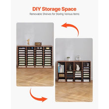 36-Compartment Wooden Literature Organizer Mail Sorter – (Dark Brown)