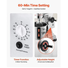 Commercial Food Mixer 10 Qt, 450W 3-Speed Mixer Stainless Bowl Dough Hook Whisk & Beater