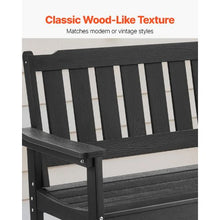 50.5-Inch Outdoor Bench 800 lbs Capacity Weatherproof Plastic Frame with Backrest and Armrests – Ideal for Patio Garden Yard Black