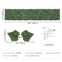 39 x 198 Inch Dark Green Ivy Fence Screen with Mesh Backing – Outdoor Artificial Green Wall Dark Green Backcloth JNF009
