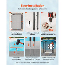 Pool Fence Gate 4 x 2.5 FT Child Safety Gate for Inground Pools 352GSM Teslin PVC Mesh Metal Latch (Black)