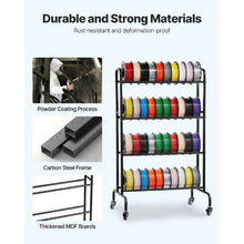 4-Tier 3D Printer Filament Storage Rack with Wheels (Shelf Only)