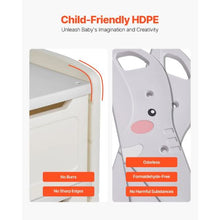 Elephant-Shaped Toy Organizer with Movable Bins