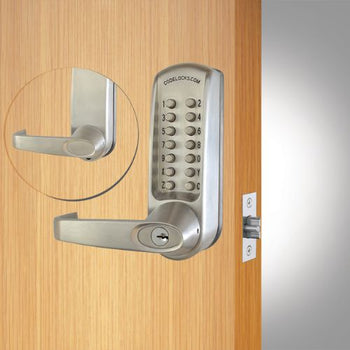 Brushed Steel Heavy Duty Non Code Free Mechanical Lock With Mortise Tubular Latchbolt and Back to Back Tubular Latchbolt