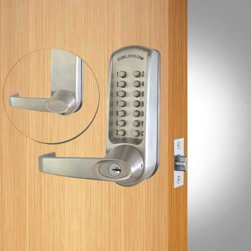 Brushed Steel Heavy Duty Non Code Free Mechanical Lock With Mortise Tubular Latchbolt and Back to Back Tubular Latchbolt