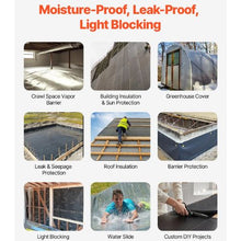 20 x 100' Ft 10 Mil Black Thick Plastic Sheeting Roll Plastic Drop Cloth Painters Tarp Multi-Purpose Plastic Sheeting Heavy Duty