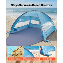 6-Person Beach Tent Sun Shelter – UPF 50+ Portable Canopy with Carry Bag & Sand Pockets for Camping Fishing & Outdoor Use