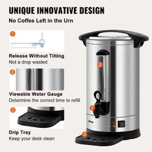 65 Cups Commercial Coffee Urn with Detachable Power Cord for Easy Cleaning
