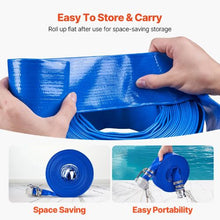 Backwash Hose - 1.5 x 100 ft Blue PVC with Clamps & Camlock Aluminum Fittings | For Sewage Treatment Water Transport & Agricultural Use