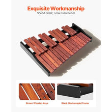 25-Note Wooden Glockenspiel Xylophone with 4 Mallets & Carrying Bag