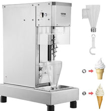 750W High-Speed Ice Cream Blender with 304 Stainless Steel Long Handle & PC Protective Shield for Custom Flavors