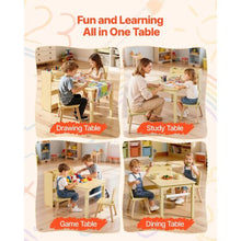 Kids Art & Craft Table Set with 2 Chairs and Storage Cabinet