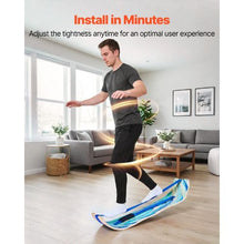 Wooden Balance Board Trainer for Adults Curved Wobble Board Core Training & Home Gym (Blue)