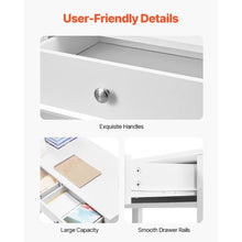 White Small Kids Desk with Drawers – Modern Rectangle MDF Study Table for Bedroom Home & Office