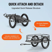 Heavy-Duty Bike Cargo Trailer – 275 lb Capacity Foldable Bicycle Wagon Cart with 20" Wheels & Universal Quick-Release Hitch