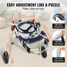 2 Wheels Dog Wheelchair and Back Legs Pet Wheelchair Injured Disabled for Dog Cart SS2-XS
