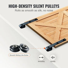 8FT Sliding Barn Door Hardware Kit 330LB Heavy Duty Double Door Track Smooth & Silent J-Shape Rollers Fits 1.3"-1.8" Thick Doors