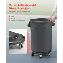 Trash Can Dolly with Lockable Wheels - Fits 20-55 Gallon Containers, 500lbs Capacity