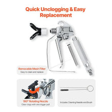 Airless Spray Gun 3600 PSI with 5 Tips Swivel Joint & Cleaning Kit