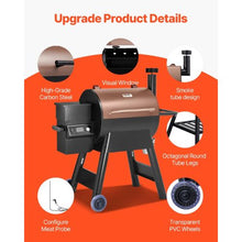 8-in-1 Wood Pellet Grill Smoker 575 sq. in. with WiFi Control LCD Screen Meat Probe 500°F Max Temperature