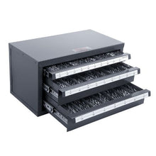 Drill Bit Dispenser Cabinet 3-Drawer Steel Organizer for A-Z Drill Bits Stackable with Labels