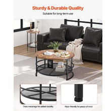 31.5-Inch Round Coffee Table Set Coffee Table with 2 End Tables Metal Legs (3-Piece)