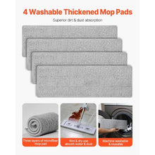 Self-Wringing Microfiber Flat Mop with 4 Reusable Pads for Hardwood & Tile Cleaning
