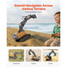 1:20 RC Excavator – 11-Channel Digger with Lights & Sounds Full Function 2 Batteries for Kids