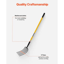 5-Tine Garden Fork – Heavy Duty Fiberglass Handle Pitchfork for Digging Composting & Aeration