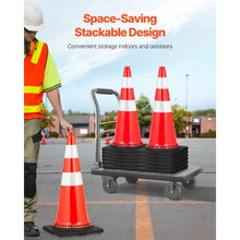 30" PVC Traffic Cones, 8 Pack with Reflective Collars & Weighted Base