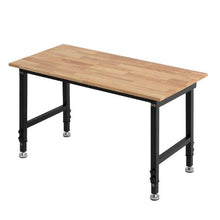 48 x 24-Inch Adjustable Workbench 1500 LBS Capacity 26.3-40.2-Inch Height Oak Wood Top