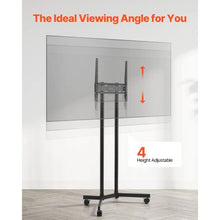 32-65" Rolling TV Stand, Height Adjustable Portable with Wheels for Home & Office (Double Bracket) No Tray
