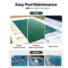 16 x 36 ft Rectangle Pool Safety Cover Mesh Winter Cover with Drainage Holes for Inground Pools (Green)