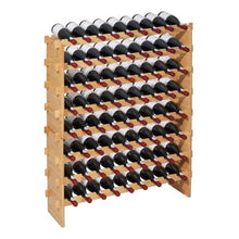 72 Bottle Stackable Modular Wine Rack with 8-Tier Rack  for Kitchen Cellar and Bar (Natural)