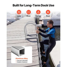 Removable 3-Step Dock Ladder 500 lbs Capacity Aluminum Nonslip Rubber Mat