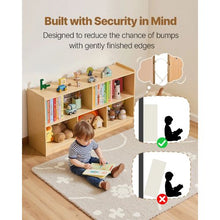 45-Inch Montessori Bookshelf 5-Section Toy Storage Organizer for Kids Daycare Furniture (Brown)