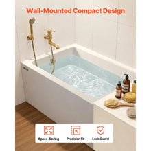 48" x 30" Contemporary Alcove Acrylic Bathtub Soaking Tub with Right Hand Drain Overflow Hole Integral Flange (White)